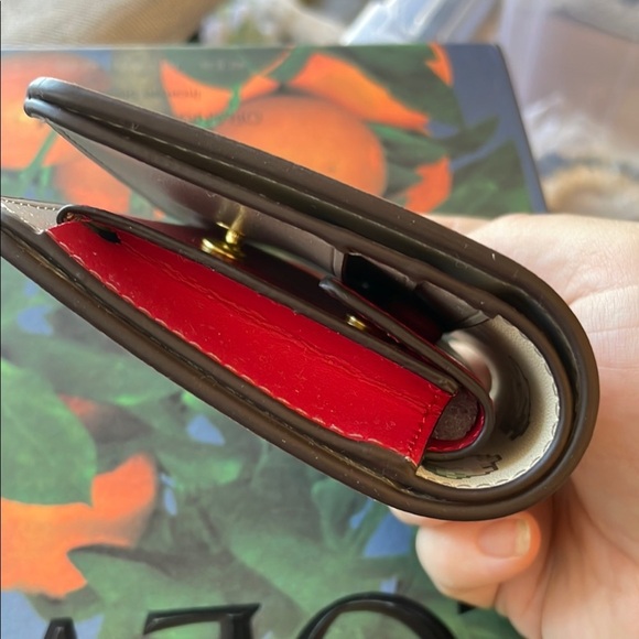 Tory Burch Tan Wallet with Pixel Dinosaur - Picture 2 of 3